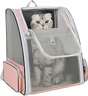 Cat Backpack | Pet Backpack with Large-Caliber | Large-Capacity, Foldable Pet Supplies with with Removable Plush Cushion for Small Medium Puppies Kittens