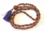 MEDITATION MALA RUDRAKSHA WITH AMETHYST STONE PRAYER BEADS