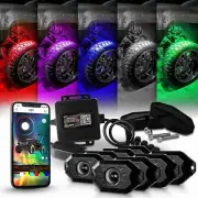 Rock Lights LED Pods for Trucks Jeeps Offroad Vehicles with Bluetooth Control