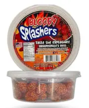 bloody splashers gummys mexican dulces enchilados w/chamoy dip 1loz