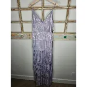 NWT Aidan by Aidan Mattox Metallic Tiered Evening Dress Size 4