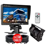 Dual Head 4Pin 2x IR Reversing Cameras 7" Monitor 2x 15m 12-24v Truck Trailer Rv