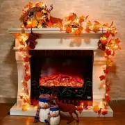 US Stock Fall Thanksgiving Maple Leaves 20 LED Light Lamp Garland Festival Decor