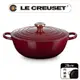 LE CREUSET-典藏琺瑯鑄鐵鍋媽咪鐵鍋28(醇酒紅-金頭-內鍋黑)