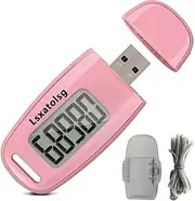 USB Charge Walking 3D Pedometer with Clip and Lanyard, Simple Step Counter with Rechargeable Battery, Accurate Fitness Tracker, Digital Daily Target Monitor with Large Luminous LCD Display for Whole Family