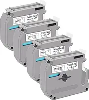NineLeaf 4 Pack Compatible for Brother P-Touch M Label Tape MK221 M-K221 M221 Black on White 3/8" (9mm) x 26.2ft (8m) Labeling Refill Work in PT-45M PT-65 PT-70 PT-M95 Label Maker