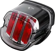 Smoked Lens,LED Brake Tail Light Compatible With Harley Sportster XL883 XL1200 Fatboy Softail Road License Running Tail Brake Light(Silver)