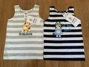 Bonds Bluey Bingo Size 2, 18-24Months BNWT Set Stripe Chesty Singlet Bundle