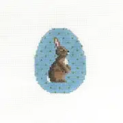 Susan Roberts Mini Brown Easter Egg Handpainted Needlepoint Canvas 6402