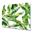 Glass Kitchen Chopping Cutting Board Green Banana Leaves Tropical leaves Leaf