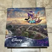 Disney Aladdin Flying Carpet Thomas Kinkade 750 Peice Puzzle NEW ~SEALED