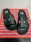 OFF-WHITE C/O VIRGIL ABLOH Logo Print Slide Drowning Man Black Sandals Sz38