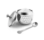 ✅ Stainless Steel Sugar Bowl Coffee Seasoning Jar Condiment, Spice Container