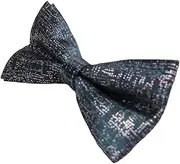 [Zasel] Mens Charcoal Sparkly Glitter Patterned Bow Tie