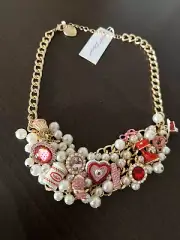 BETSEY JOHNSON Baby Cakes Baking Dangle Charms Shaker Toggle Necklace NWT