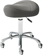 Saddle Chair,Rolling Saddle Stool,Ergonomic Stool with 360° Swivel,Adjustable Height and Trapezoidal Seat for Home Office Salon Shop