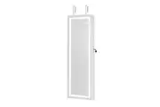 LUXSUITE LED Makeup Mirror Cabinet Armoire Jewellery Storage Full Length Lighted Vanity Dressing Door Wall Mounted Bedroom 3 Lighting Colours Lockable