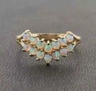 14K Yellow Gold Plated 2CT Lab Created Opal Diamond Women's Engagement Ring