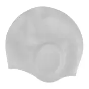 (White)1Pc Sports Swim Silicone Hat Stretchy Long Hair Ear Protector C LJ