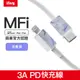 【iFory】Type-C to Lightning蘋果MFi認證PD快充編織充電傳輸線-1.8M（淡藍紫）_廠商直送