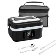 Electric Lunch Box,60W Cordless Portable 1L Food Warmer with Automatic Heating,Temperature Regulation,Type-C Charging for Car,Truck,Office