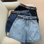 HOT JEANS SHORTS LETTER A 闊腿簡單形式夏季新款女款