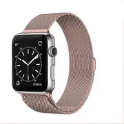 Magnetic Milanese WristBand Band for Apple Watch iWatch Series 6 42mm & 44mm Wrist Band (Rose Pink)