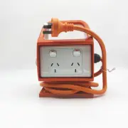 Portable RCD 2x Double 10 A 3 Pin Power Point Outlet Socket with Cord 10A Switch