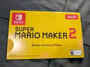 Super Mario Maker 2 Promotional Sticker Activity Poster Nintendo Promo