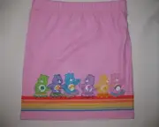 Shein x Care Bears tween girls rollerskating rainbow graphic skirt pink nwt