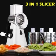 Ozoffer 3in1 Multi-function Food Vegetable Manual Rotary Drum Grater Chopper Slicer Tool