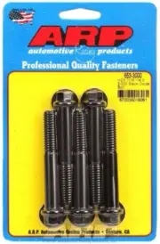 Bolt 7/16-14 in Thread 3.000 in Long 7/16 in Hex Head Chromoly Black Set of 5
