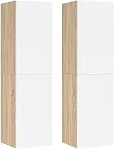 TV Units 2 Pcs Set - White & Sonoma Oak Engineered Wood TV Cabinet (30.5x30x110 cm) - Space-Saving Storage Solution for Living Room & Small Spaces