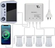6 in 1 Charging Hub and Remote Controller Charger, Multiple Battery Charger Compatible with DJI Mavic Mini 4 Pro/Mavic Mini 3 Pro/Mavic Mini 3
