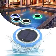 LILONZON Floating Pool Lights Solar Swimming Pool Light with 4 Single Color Outdoor Decorations Light Waterproof LED Lights for Patio,Garden and Pool (White-2PACK)