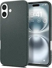 SPIGEN Liquid Air for iPhone 16 Plus Case, Airbag-Like Corners Air Cushion Bumper Technology, Slim Lightweight Soft TPU Raised Edge Protection Non-Slip Grip Cover - Abyss Green