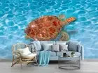 3D Turtle Sea Self-adhesive Removeable Wallpaper Wall Mural