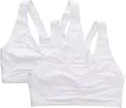 [Hanes] ComfortBlend ComfortFlex Fit Pullover Bra 2-Pack H570 White/White S