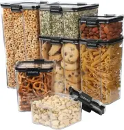 Tritan Ultra Airtight Pantry & Kitchen Storage Containers - 7 Square Pla