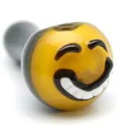 4.6" Glass Smoking Pipes Emoji Happy Face Smoke Bowls Heavy Thick Handmade Uniqe