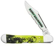 Case xx Knife Mini Copperlock Halloween Green Bone 10632 Serrated Pocket Knives