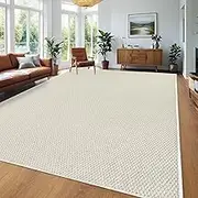 USTIDE Large Textured Jute Rug Farmhouse Living Room Rug Nonslip Washable Sisal Rug Bedroom Rug,Indoor,Outdoor Rug,200x300cm