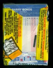 1987 Fleer unopened cello pack (31 cards) with Barry Bonds RC showing - MINT