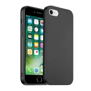 For Apple iPhone 7 / 8 Silicone Silky Soft Case with Microfiber TPU Ultra Slim Anti Scratch Shockproof Cover (Black)