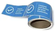 Cleaned and Sealed Room Door Labels, Perfed for Separation, 2-1/2"x 5" -Roll/100
