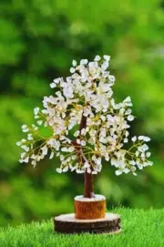 Clear Quartz Crystal Tree of Life, Handmade Feng Shui Bonsai, Attract Good Luck