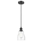 Innovations Ellery 4.5" 1 Light Mini Pendant, Amber/Black/Seedy - 516-1P-BK-G394