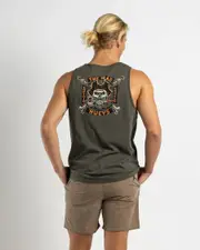 [The Mad Hueys] The Mad Hueys Men's Captained Cooked Tank Top Top in Charcoal Grey Size Medium M Charcoal Grey