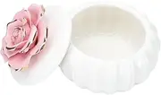 Veemoon 1pc Ceramic Storage Jar with Lid Hand-painted Rose Design Capacity Home Jewelry Box Durable Sealing Canister for Storage for Home Decor