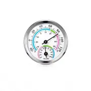 Mini Thermometer Hygrometer Indoor Outdoor Thermometer Temperature Humidity Monitor Gauge Temperature Monitor for Home Wall Room Incubator Tank (Silver)